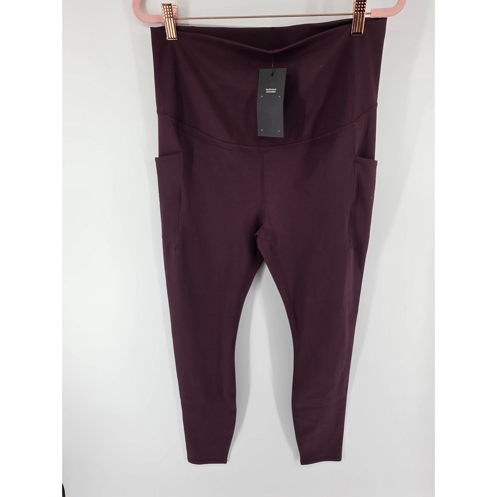 Fabletics PureLuxe High Waisted Pocket Leggings Burgundy Plum Size L LG2000620